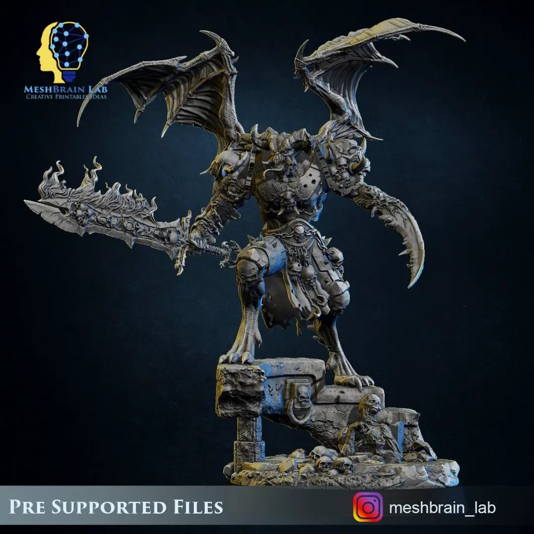 3D printed Doom Marine model by Meshbrain Labs, detailed miniature figure rewarded by the gods, from Last Hope Miniatures collection.