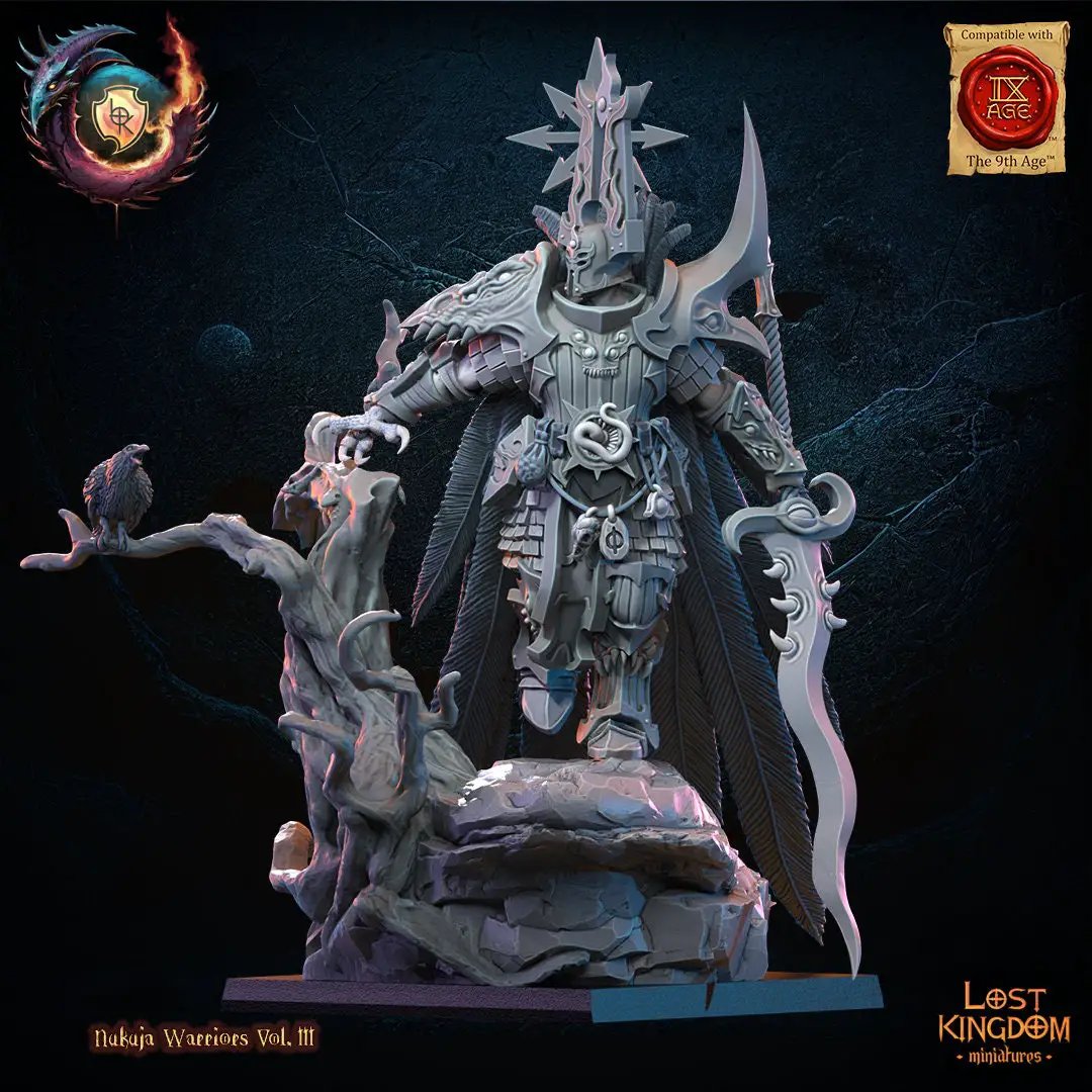 3D printed Doomlord model by Lost Kingdom Miniatures, detailed miniature figure with dark armor and menacing stance.