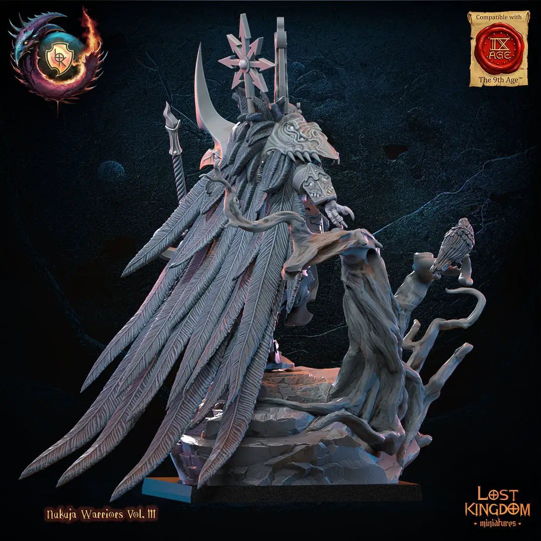 3D printed Doomlord model by Lost Kingdom Miniatures, detailed figure with intricate armor and menacing stance, from Last Hope Miniatures.