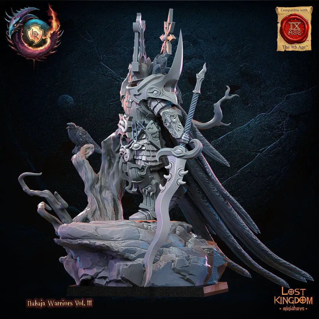 3D printed Doomlord model by Lost Kingdom Miniatures, detailed fantasy figure with menacing armor and weapon, created by Last Hope Miniatures.