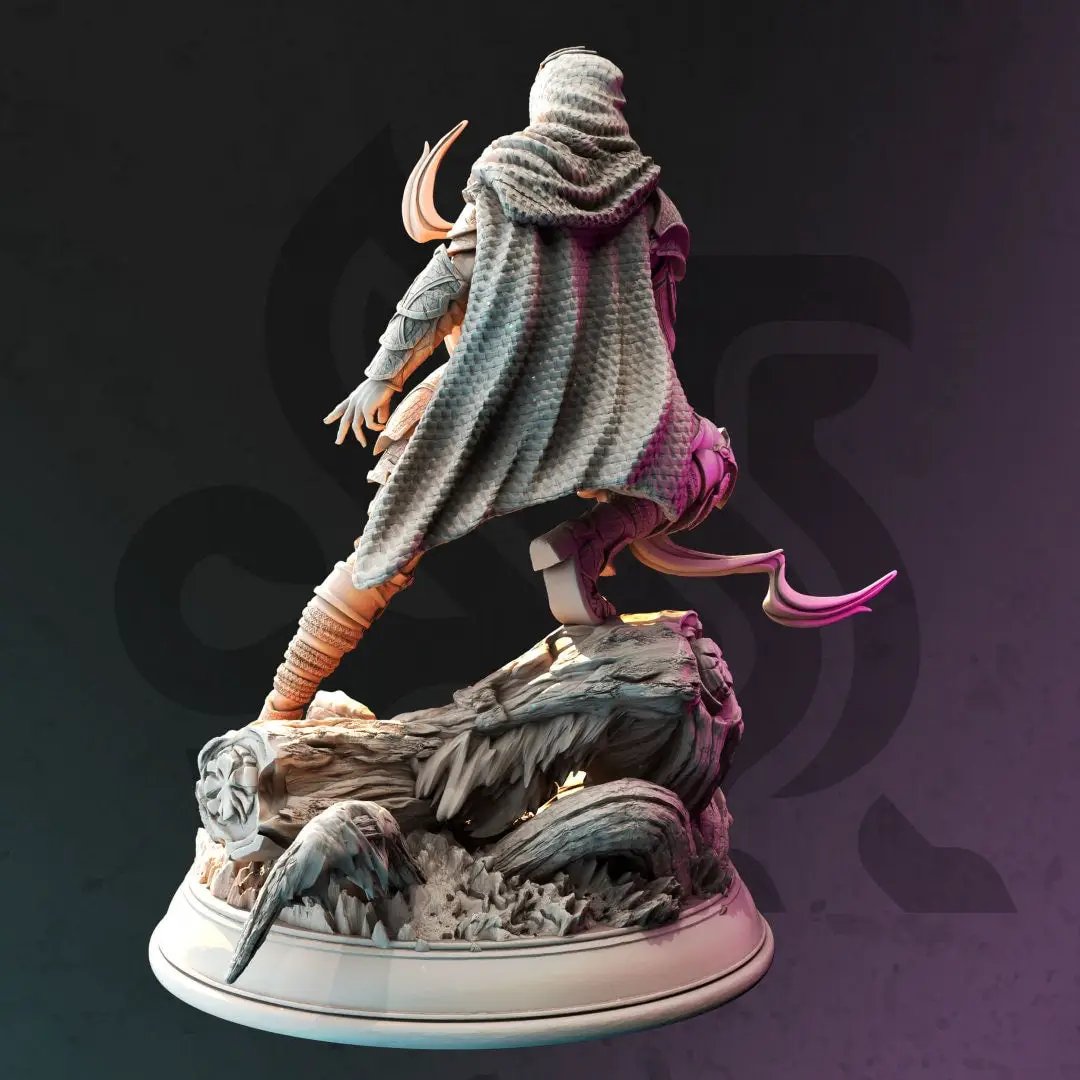 3D printed Drow Swamp Ranger model by Last Hope Miniatures, detailed fantasy figure with armor and weapons from DM Stash.