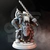 3D printed dwarf paladin hunter model by Last Hope Miniatures, featuring detailed armor and weaponry, from DM Stash.