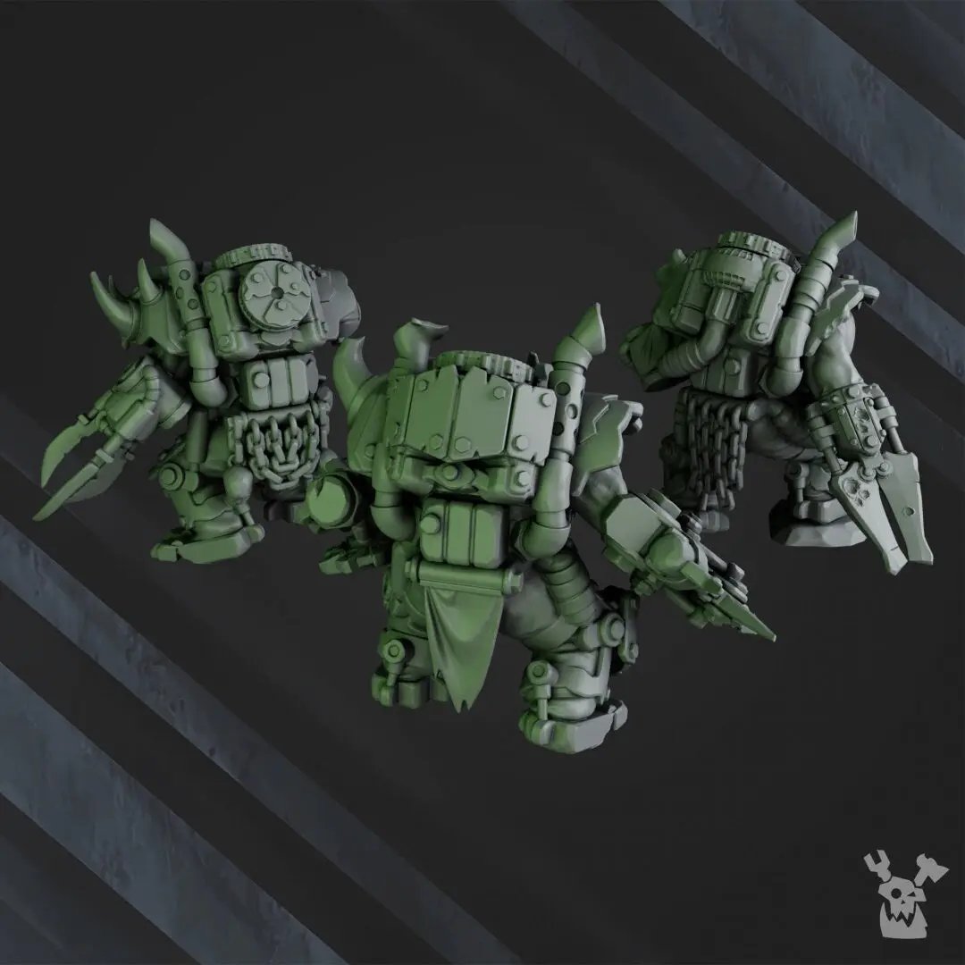 3D printed Eavy Strikerz Posse model set by Last Hope Miniatures, featuring three detailed miniatures from DakkaDakka Miniatures.
