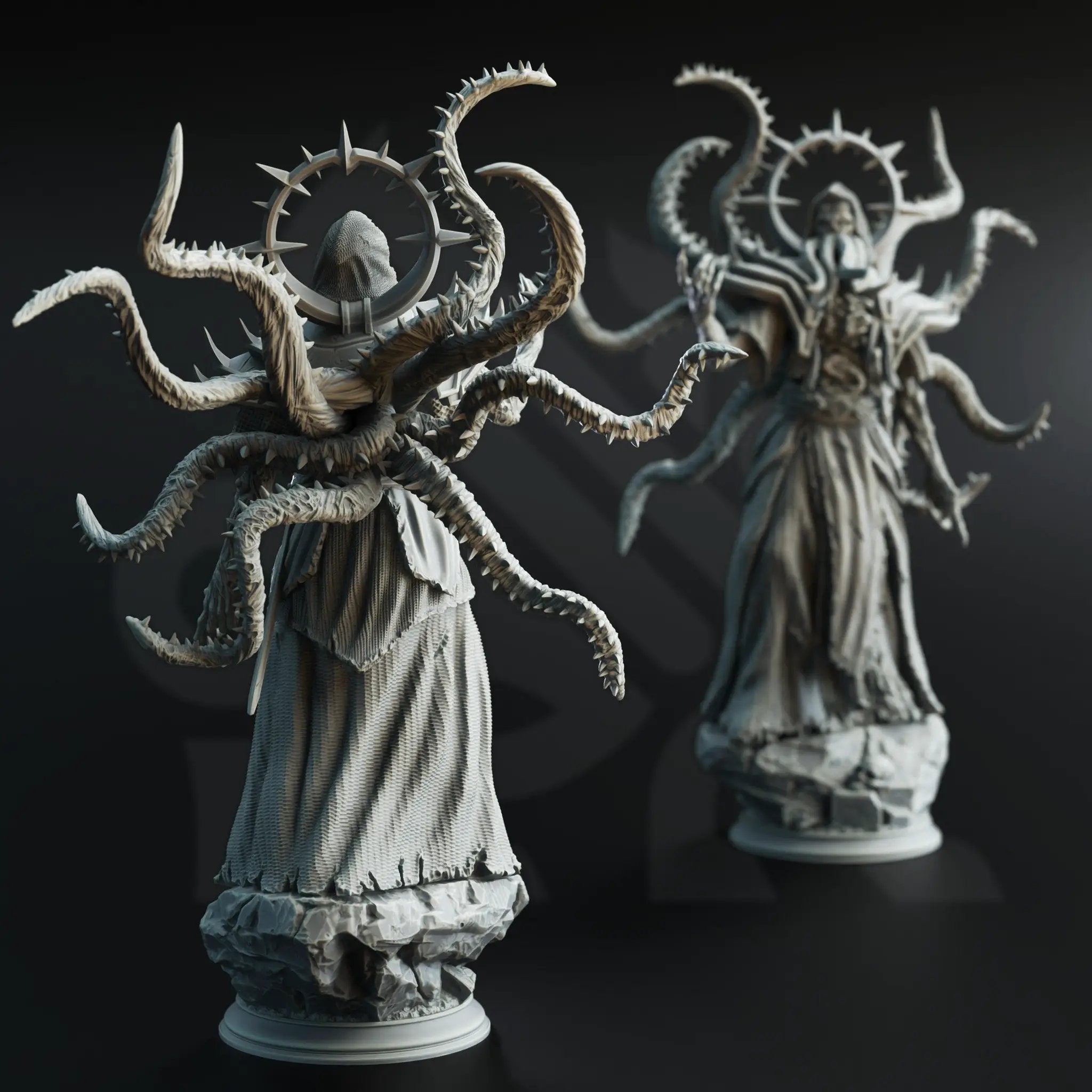 3D printed Elder Lich Flayer model by Last Hope Miniatures, detailed fantasy miniature with intricate design and textured surface.