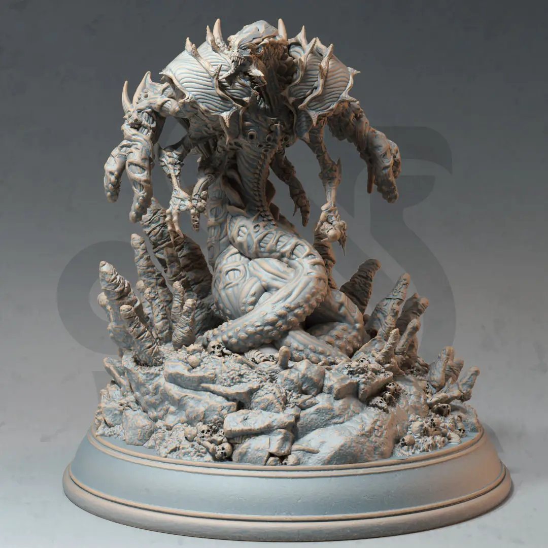 3D printed Eldritch Abomination model by Last Hope Miniatures, detailed dark fantasy creature with tentacles and monstrous features.