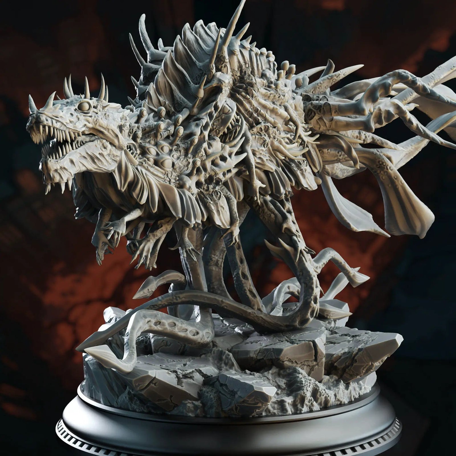 3D printed Eldritch Abomination Vessel model by Last Hope Miniatures, featuring a detailed, monstrous creature with tentacles and eerie design.