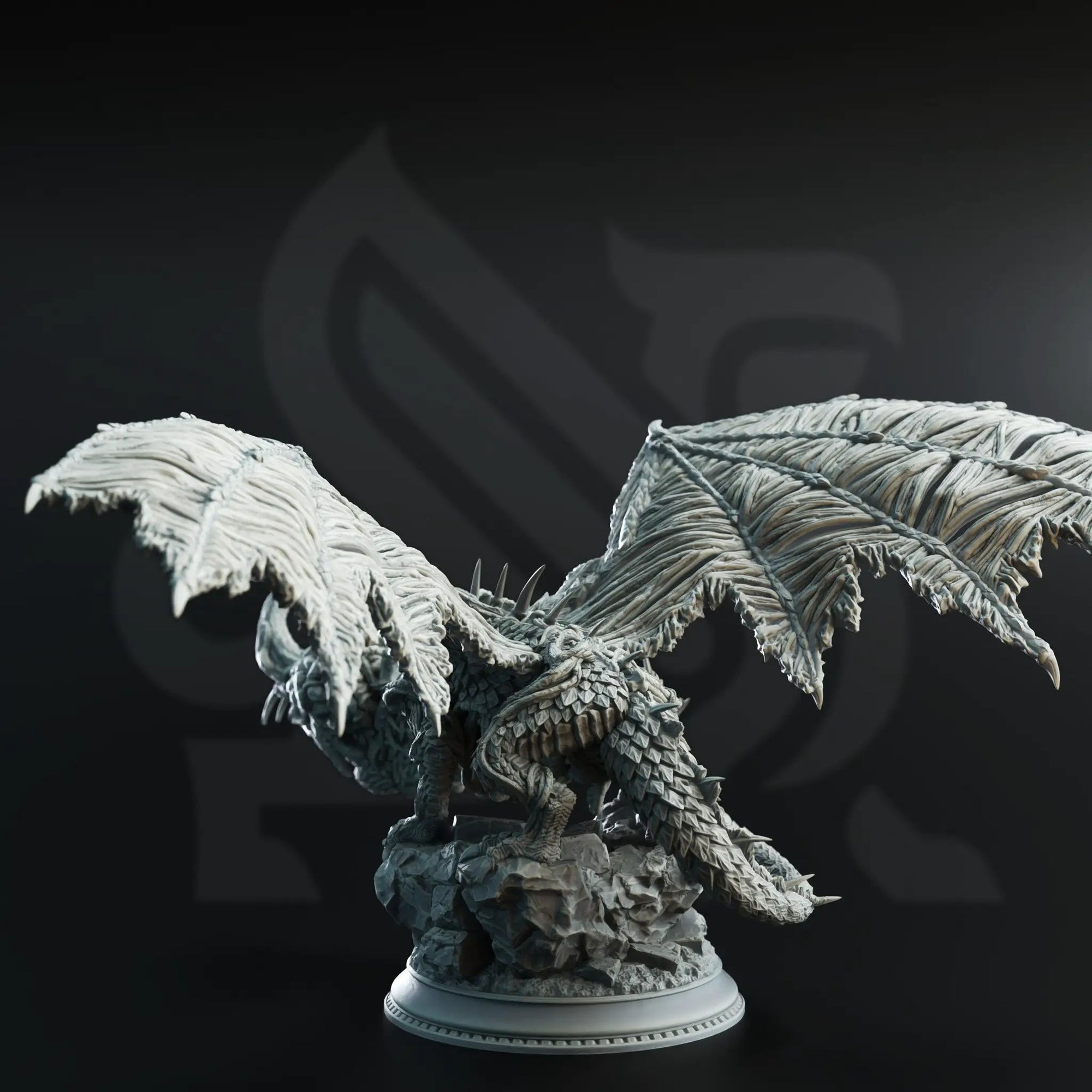 3D printed Eldritch Flayed Dragon model by Last Hope Miniatures, featuring detailed scales and eerie, twisted dragon design.