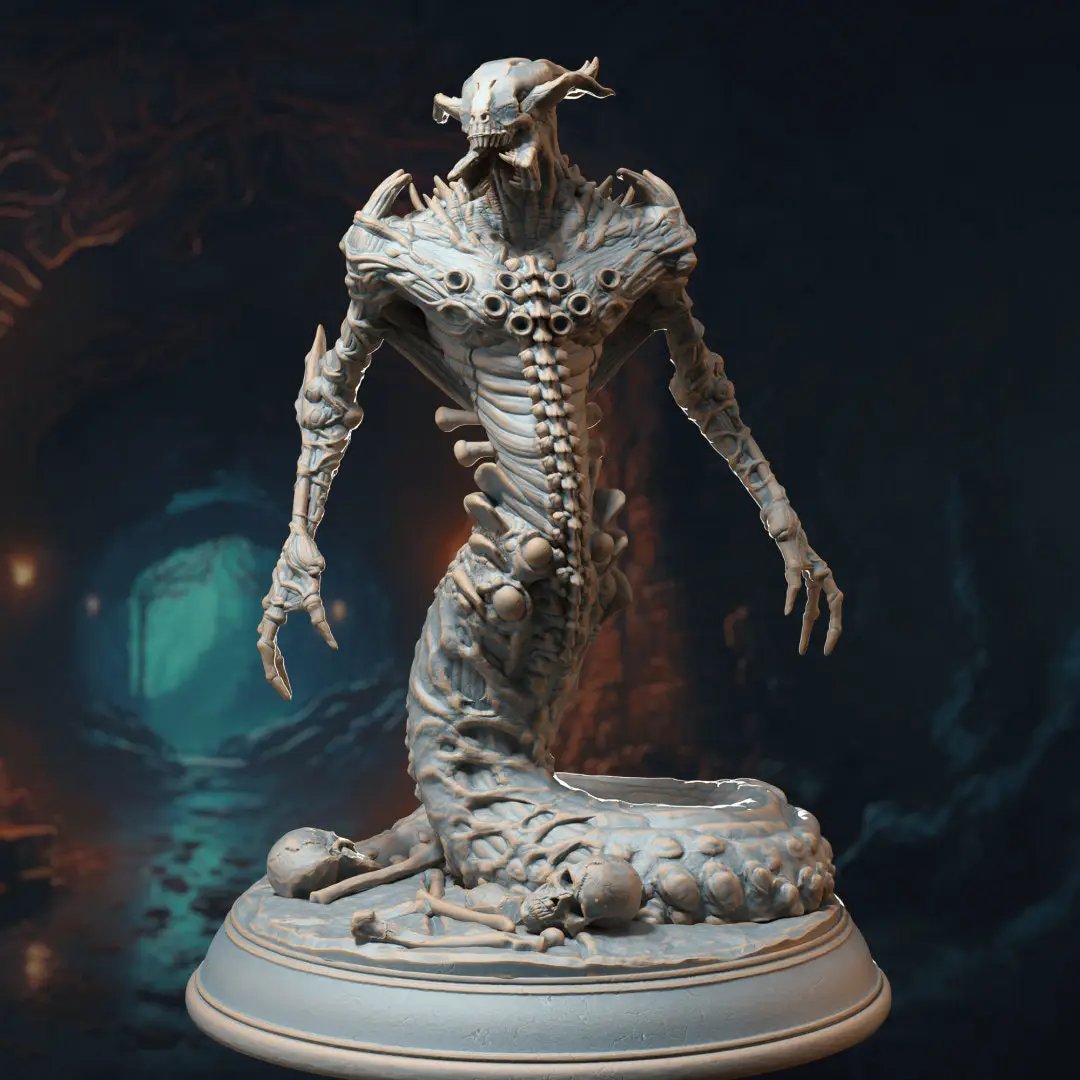 3D printed Eldritch Shapeshifter model by Last Hope Miniatures, featuring intricate, otherworldly details in a dark, mystical design.