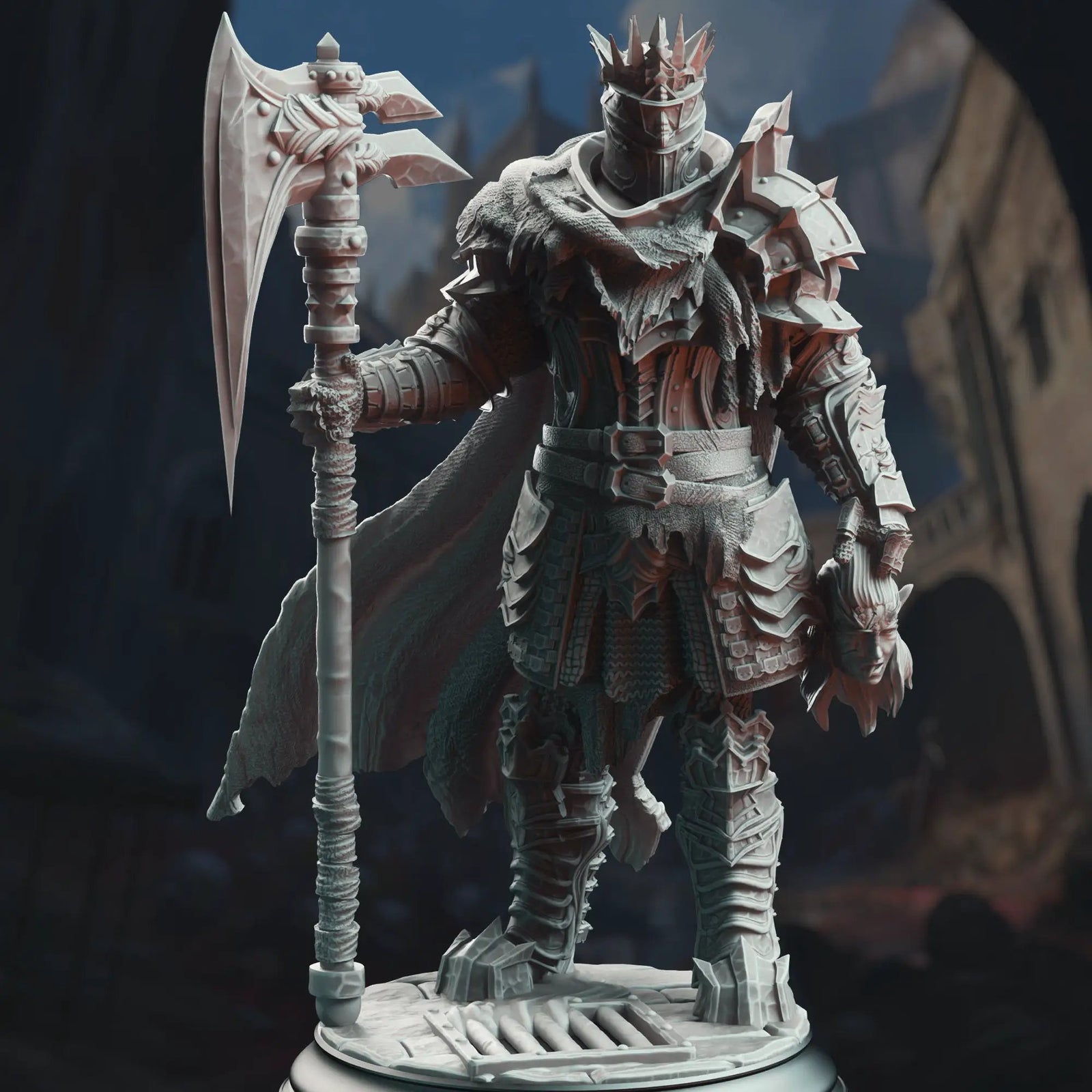 3D printed Executioner Knight model by Last Hope Miniatures, detailed fantasy warrior figure with armor and weaponry.
