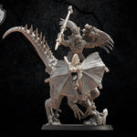 3D printed Ezocamtl general model on Dilophosaurus by Lost Kingdom Miniatures, detailed prehistoric creature figure by Last Hope Miniatures