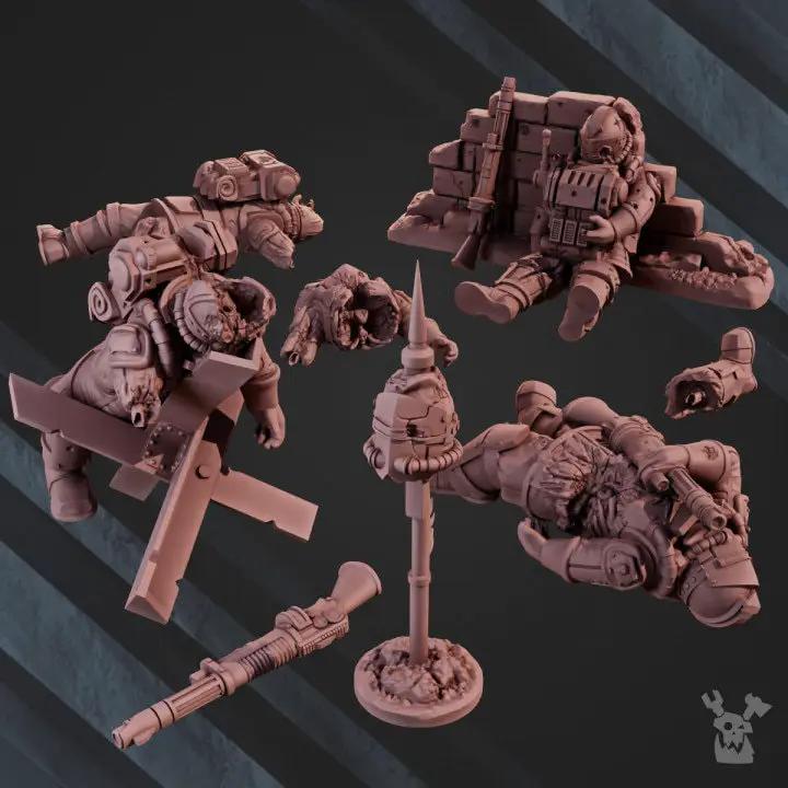 3D printed Fallen Soldiers set model by Last Hope Miniatures, featuring detailed miniature soldiers in fallen pose.