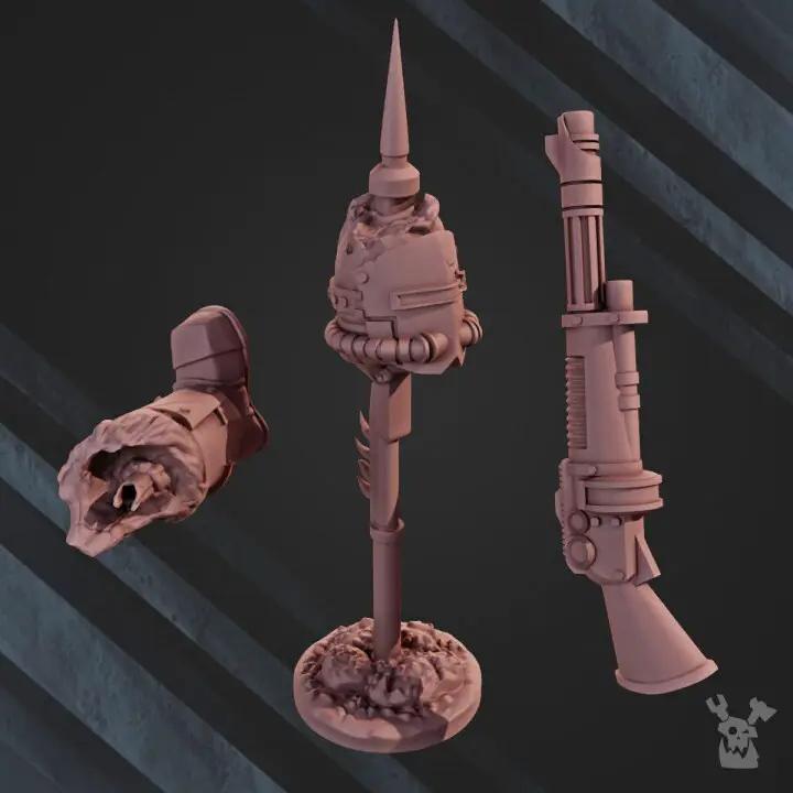 3D printed Fallen Soldiers model set by Last Hope Miniatures, featuring detailed miniature soldiers for tabletop gaming.