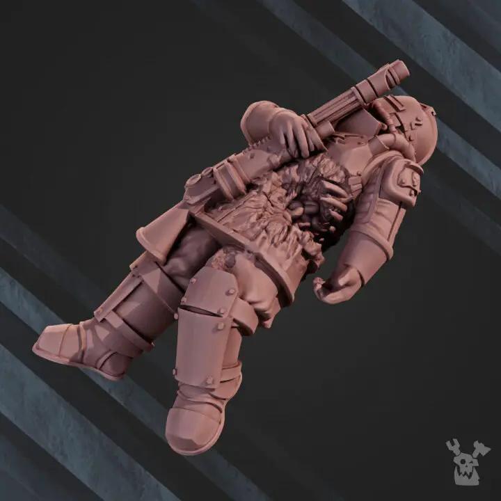 3D printed Fallen Soldiers model set by Last Hope Miniatures, featuring miniature soldiers in fallen pose on a detailed base.