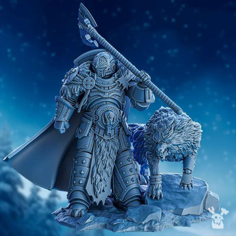 3D printed model of Fein'ar the Wolfborn by Last Hope Miniatures, featuring detailed wolf-themed fantasy character from DakkaDakka Mininatures.