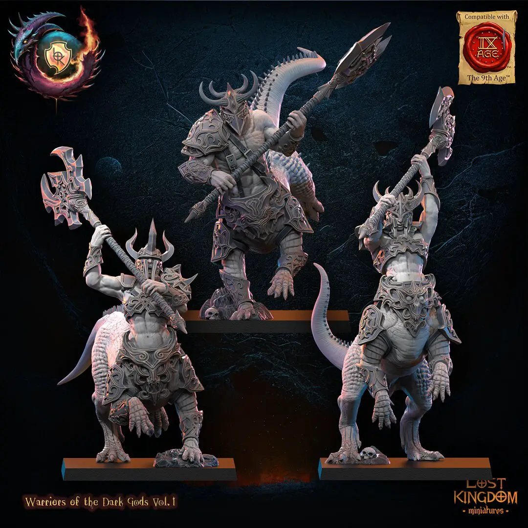3D printed Feldrak Regiment model by Lost Kingdom Miniatures, detailed fantasy army figure from Last Hope Miniatures.