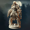 3D printed female barbarian berserker model by Last Hope Miniatures, featuring detailed armor and fierce stance.