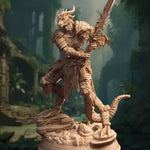 3D printed Female Dragonborn Barbarian model by Last Hope Miniatures, detailed miniature figure for tabletop gaming.