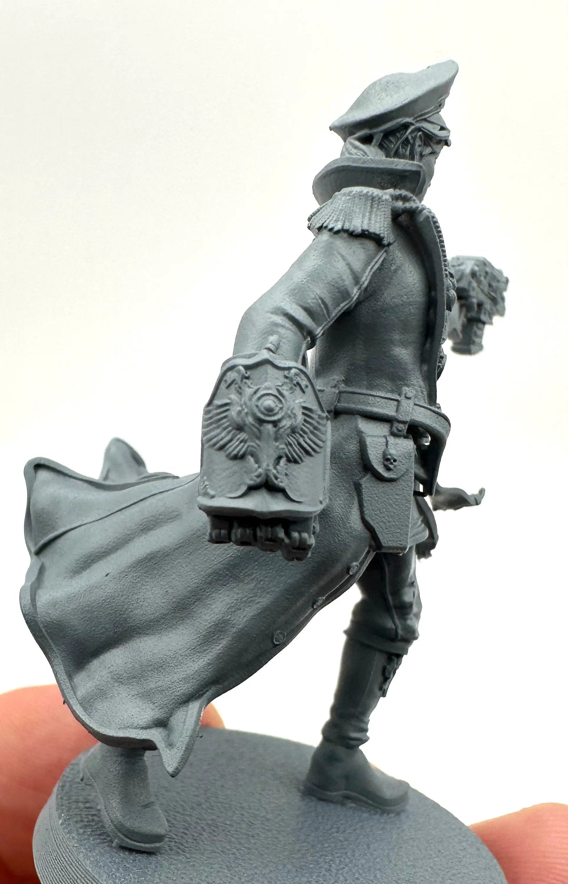 3D printed female officer miniature by 3DArtGuy, detailed model from Last Hope Miniatures, showing uniform and pose.