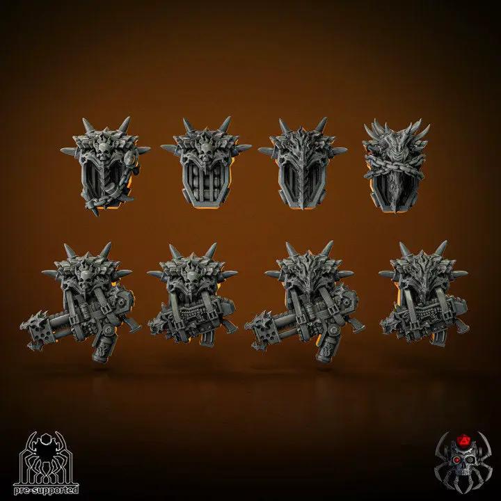3D printed Flame Lizards backpack model by Last Hope Miniatures, detailed miniature figure with fiery lizard design from EightLegsMiniatures.
