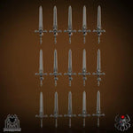 3D printed Flame Lizards Blade Master sword model by Last Hope Miniatures, featuring detailed flame lizard design on a miniature model.