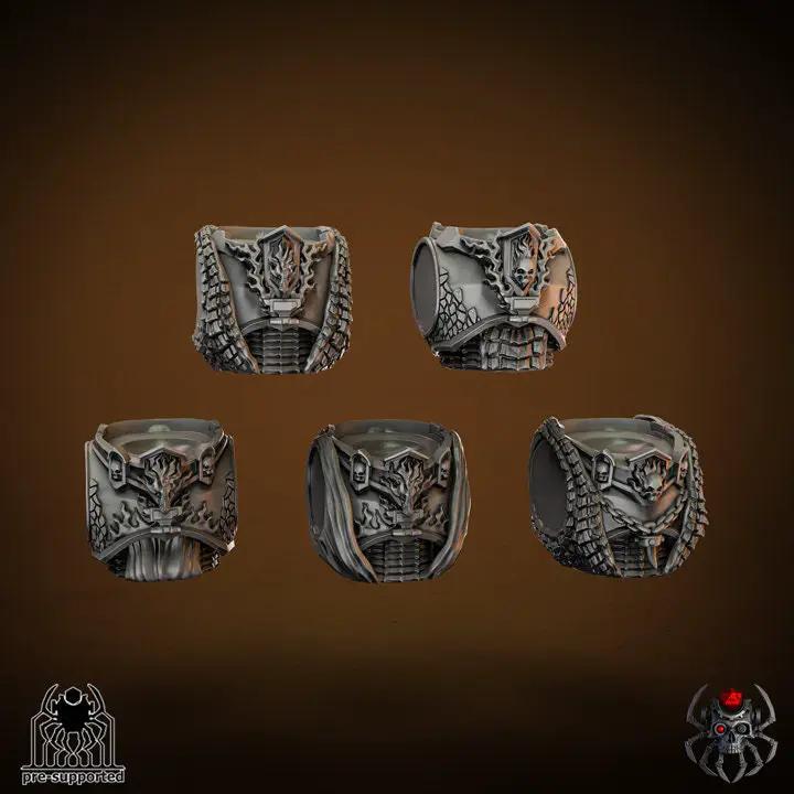 3D printed Flame Lizards Elite torsos miniature by Last Hope Miniatures, detailed fantasy model with fiery lizard designs.