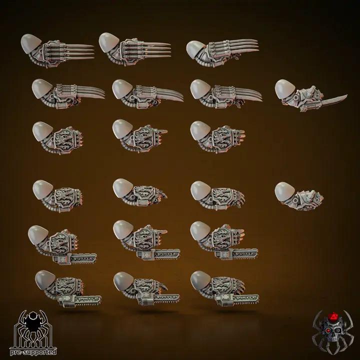 3D printed Flame Lizards melee weapons bits set by Last Hope Miniatures for miniature models, featuring detailed flame-themed weapon parts.