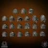3D printed flame lizard shoulder bits model by Last Hope Miniatures, featuring 21 detailed lizard designs for tabletop gaming.