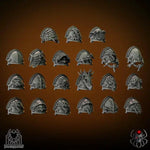 3D printed flame lizard shoulder bits model by Last Hope Miniatures, featuring 21 detailed lizard designs for tabletop gaming.
