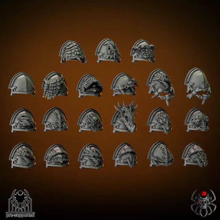 3D printed flame lizard shoulder bits model by Last Hope Miniatures, featuring 21 detailed lizard designs for tabletop gaming.