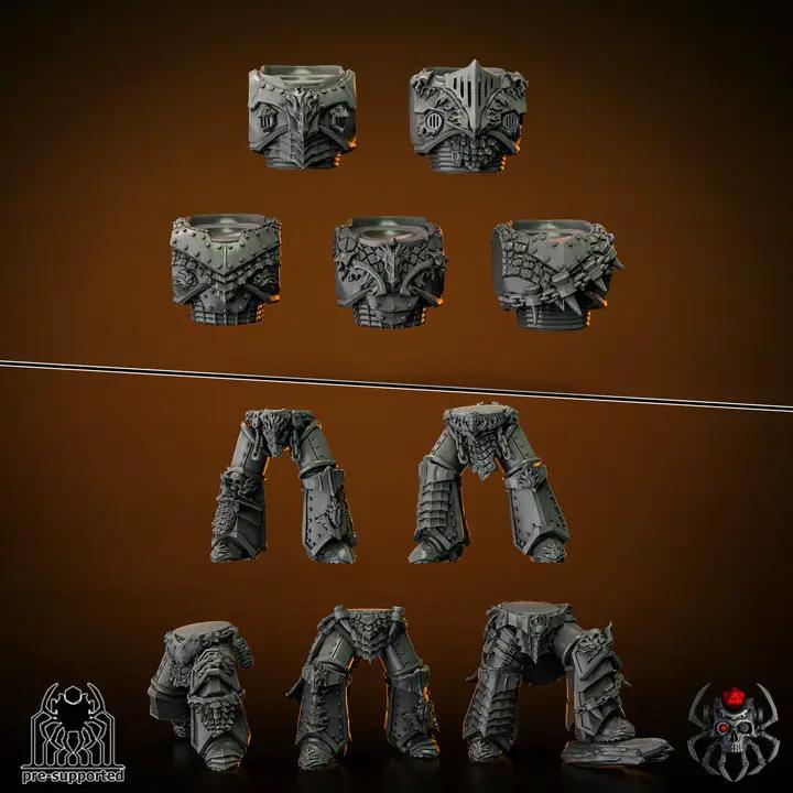 3D printed Flame Lizards torso and leg bits model by Last Hope Miniatures, detailed fantasy creature parts for miniature gaming.