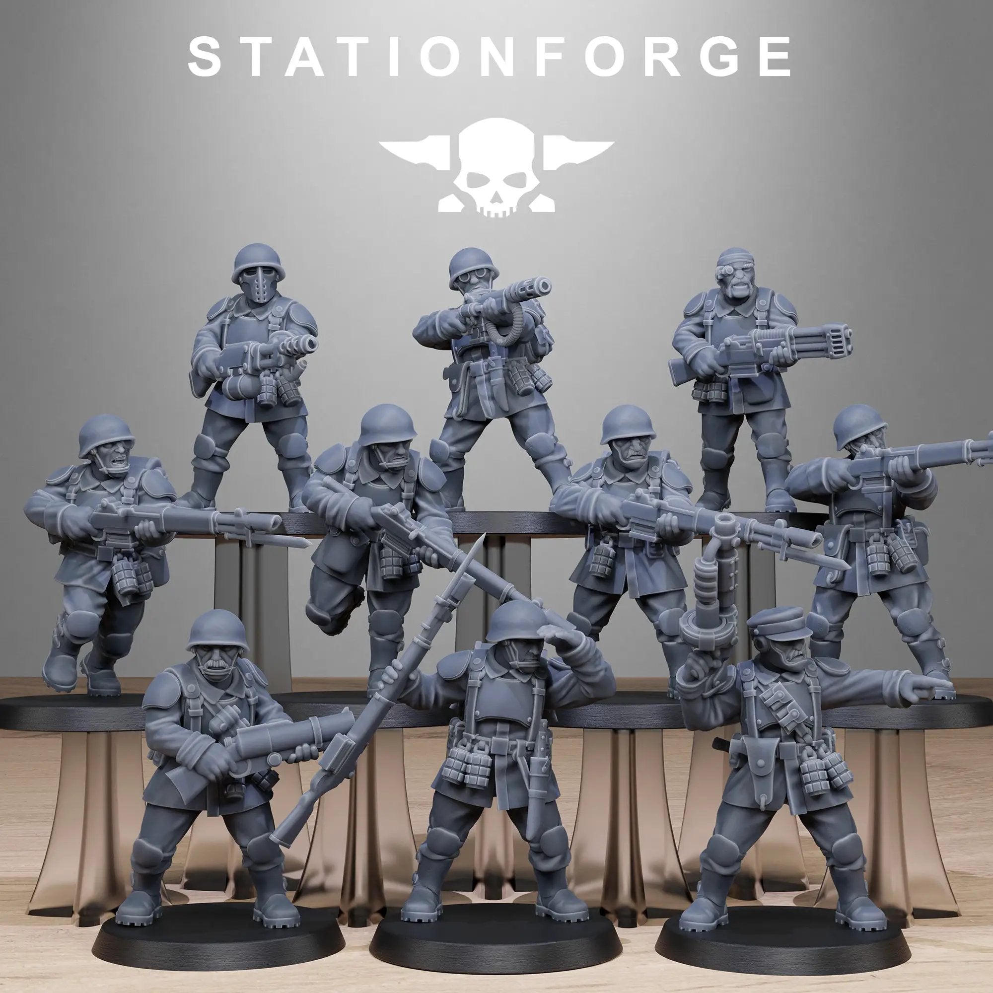 3D printed FreeGuard Infantry model by Last Hope Miniatures, detailed sci-fi soldier for tabletop gaming.