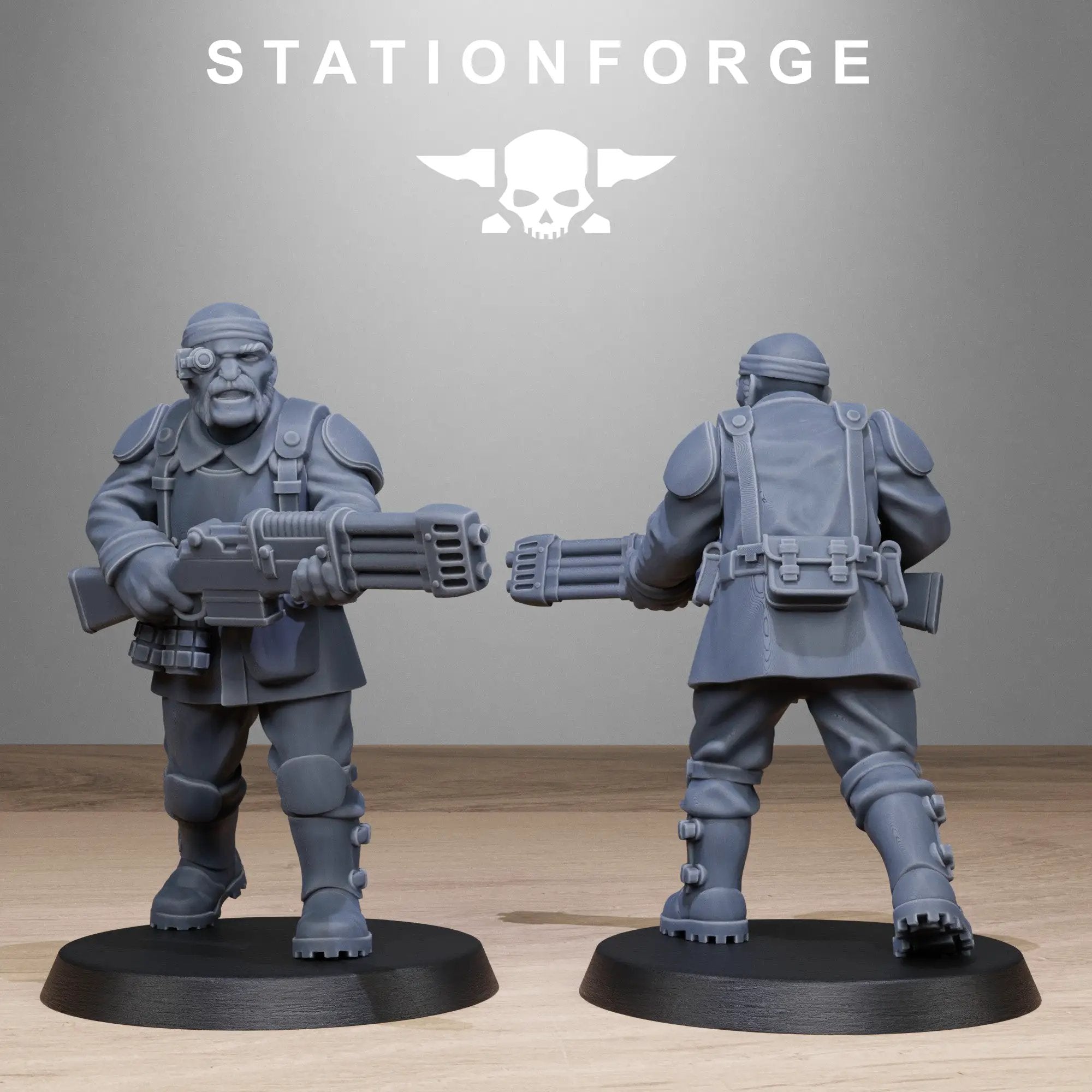 3D printed FreeGuard Infantry model by Last Hope Miniatures for StationForge Miniatures, detailed military figure with armor and weapons.