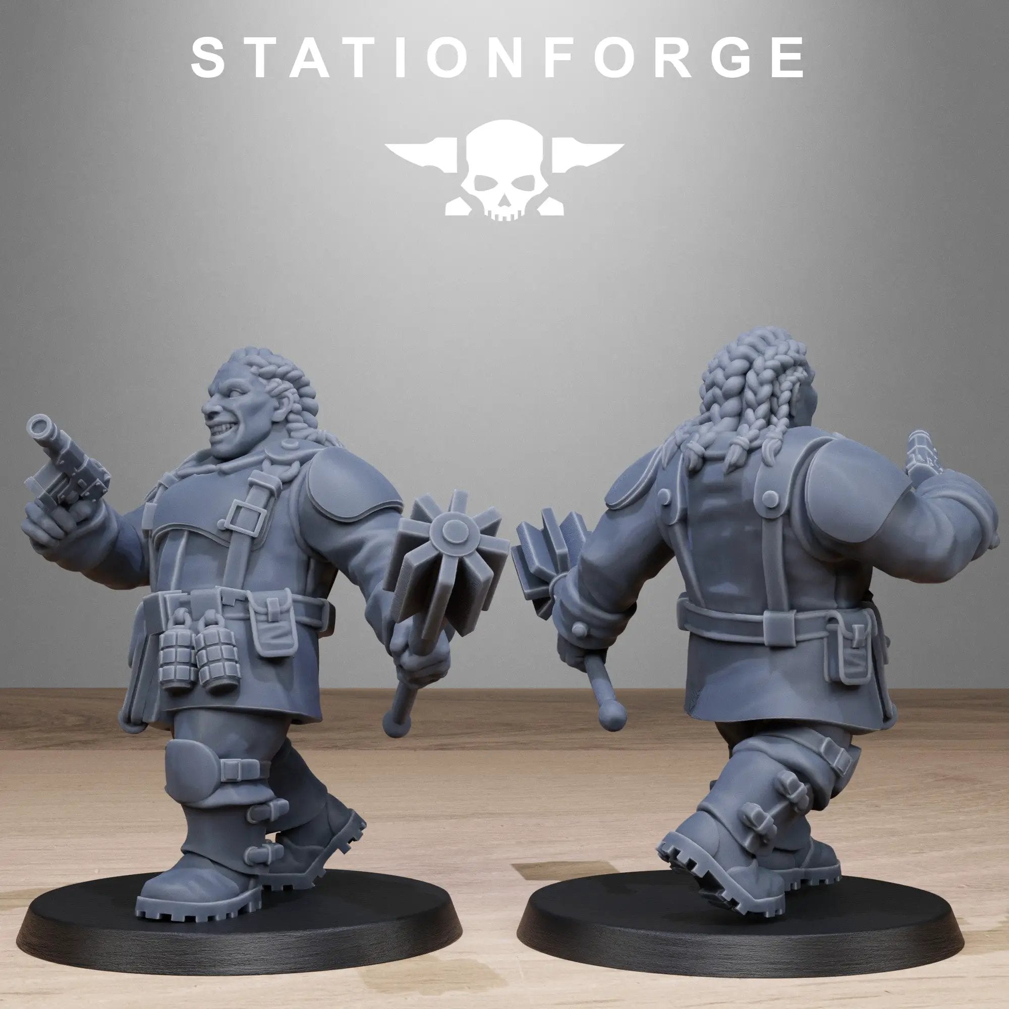 Set of 10 3D printed FreeGuard Mutant Sisters miniatures by StationForge for Last Hope Miniatures, detailed sci-fi models.