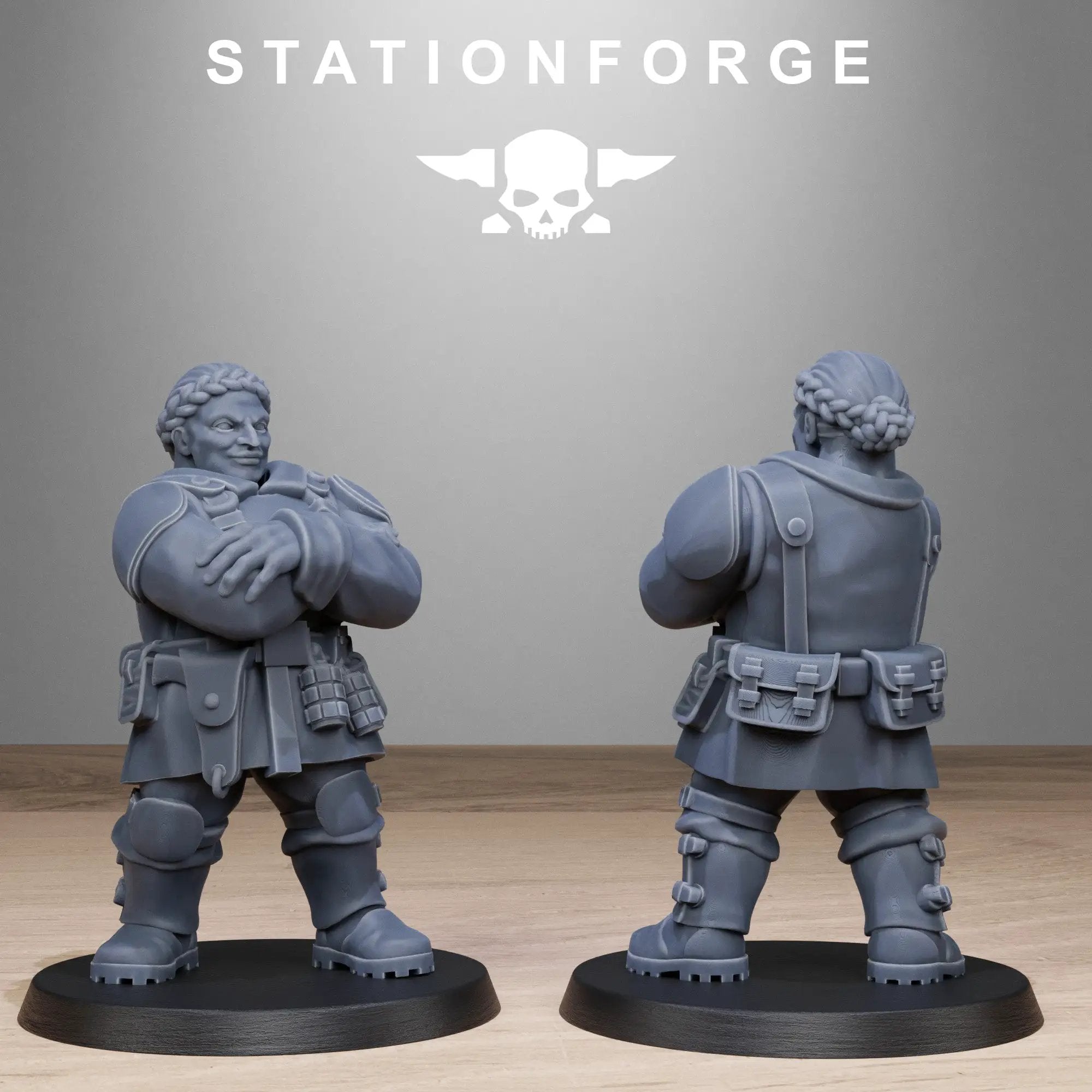 Three-dimensional 3D printed FreeGuard Mutant Sisters model by StationForge Miniatures, featuring ten detailed miniatures for tabletop gaming.