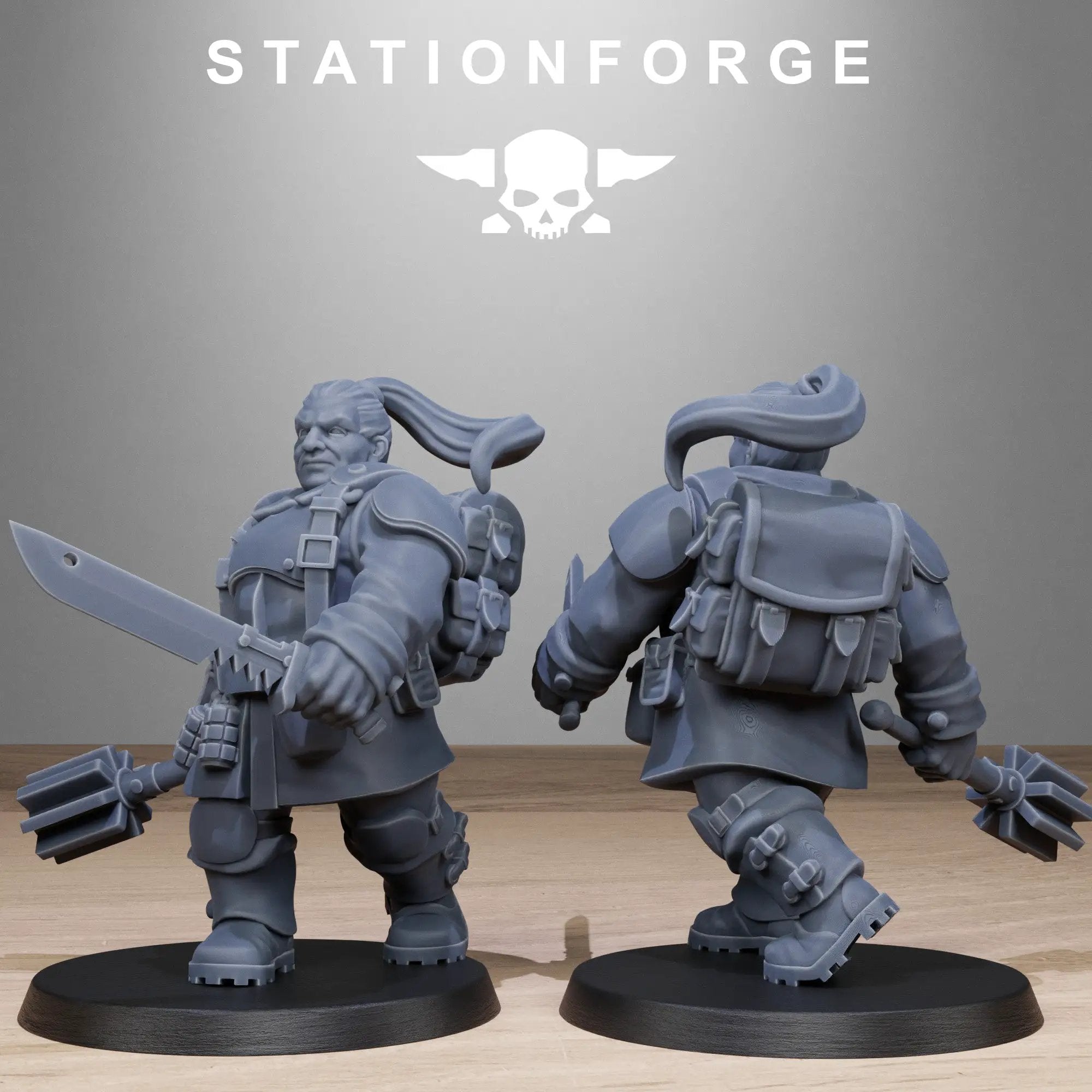 Set of 10 3D printed FreeGuard Mutant Sisters model miniatures by StationForge Miniatures for Last Hope Miniatures.