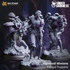 Three 3D printed fungal zombie models by Last Hope Miniatures, featuring detailed decayed and fungal textures.