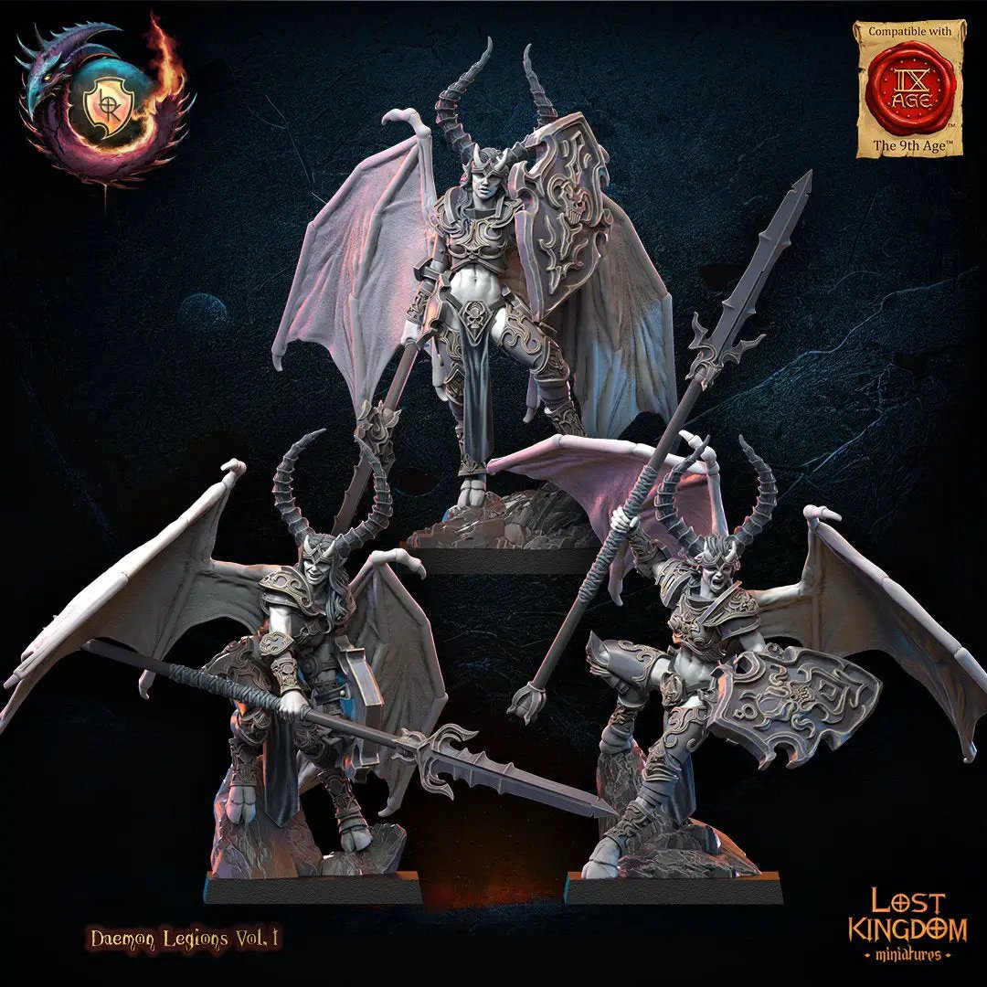 3D printed Fury model by Last Hope Miniatures, detailed fantasy creature from Lost Kingdom Miniatures collection.