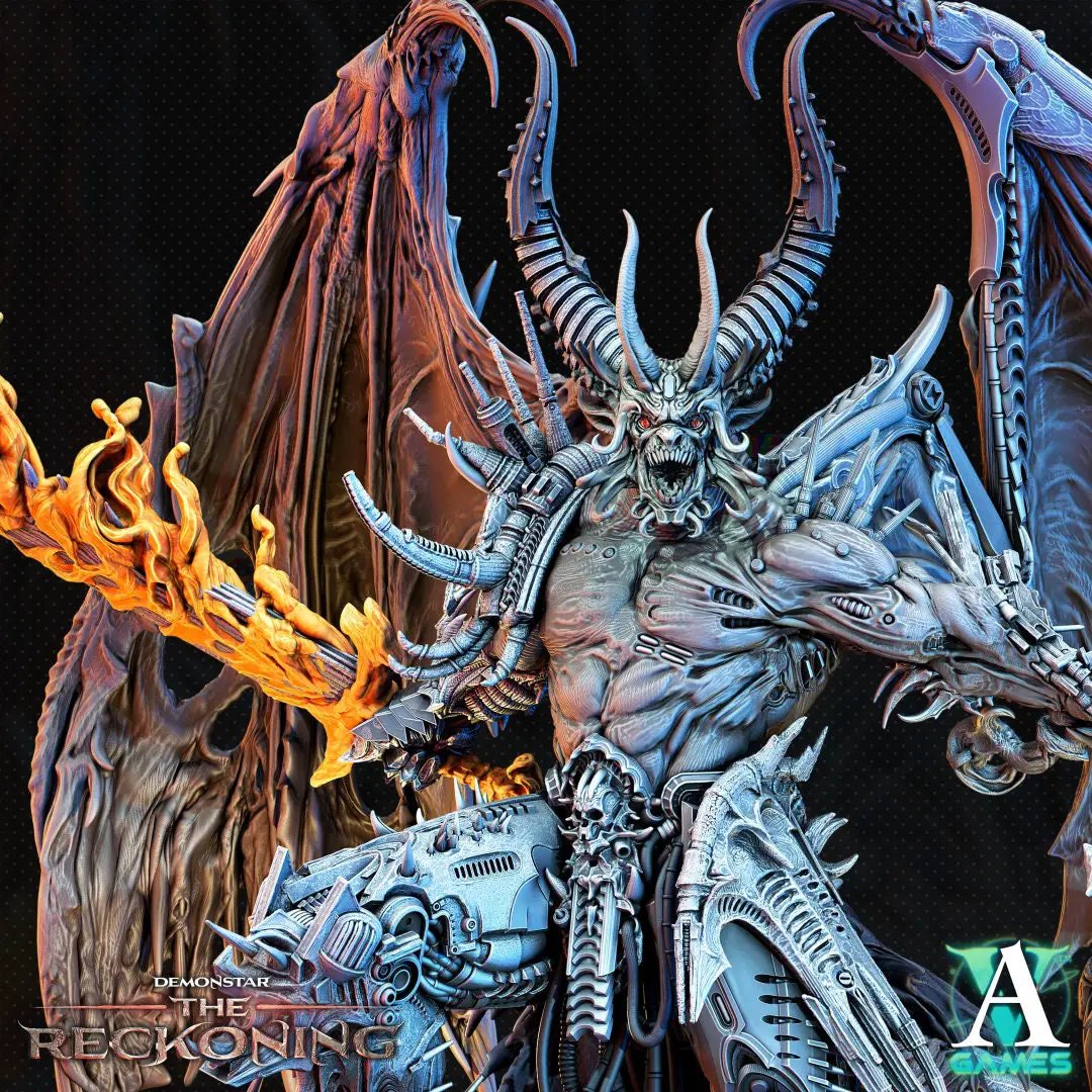 3D printed Galactic Chaoslord model by Last Hope Miniatures, detailed sci-fi creature with intricate textures and vibrant colors.