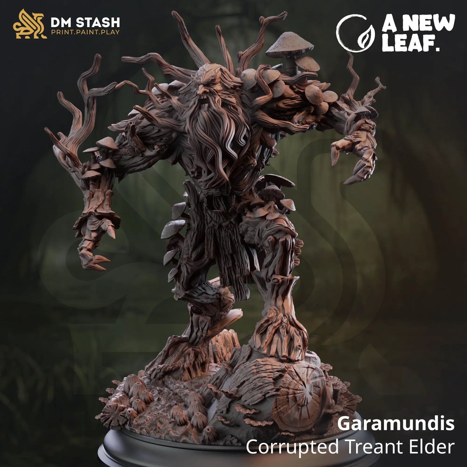 3D printed Corrupted Treant Elder model by Last Hope Miniatures, featuring intricate details of a mystical, twisted tree creature.