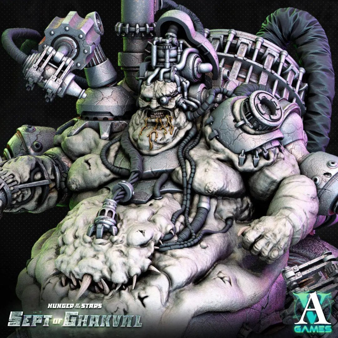 3D printed Ghakval model by Last Hope Miniatures for Archvillain Games, detailed fantasy creature miniature on a black background.