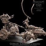 3D printed goblin chariot model by Last Hope Miniatures for Avatars of War, featuring detailed goblin figures and chariot design.