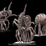 3D printed Goblin Spider Riders model by Last Hope Miniatures for Avatars of War, featuring goblins on spider mounts.
