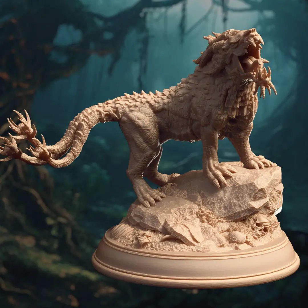 3D printed Godless Panther model by Last Hope Miniatures, detailed miniature figure with intricate design from DM Stash.
