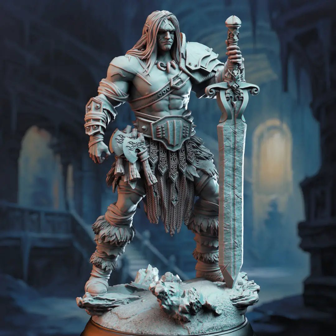3D printed Goliath Giant Barbarian model by Last Hope Miniatures, detailed miniature figure for tabletop gaming.