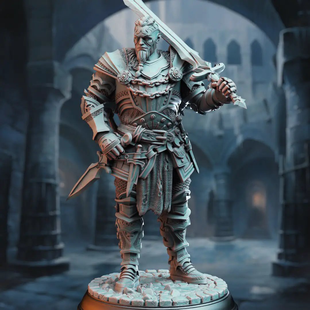 3D printed Goliath War Cleric model by Last Hope Miniatures, detailed fantasy tabletop figure for role-playing games.