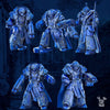 Five 3D printed Grav. Princeps Squad models by Last Hope Miniatures for DakkaDakka Miniatures, detailed sci-fi tabletop gaming miniatures.
