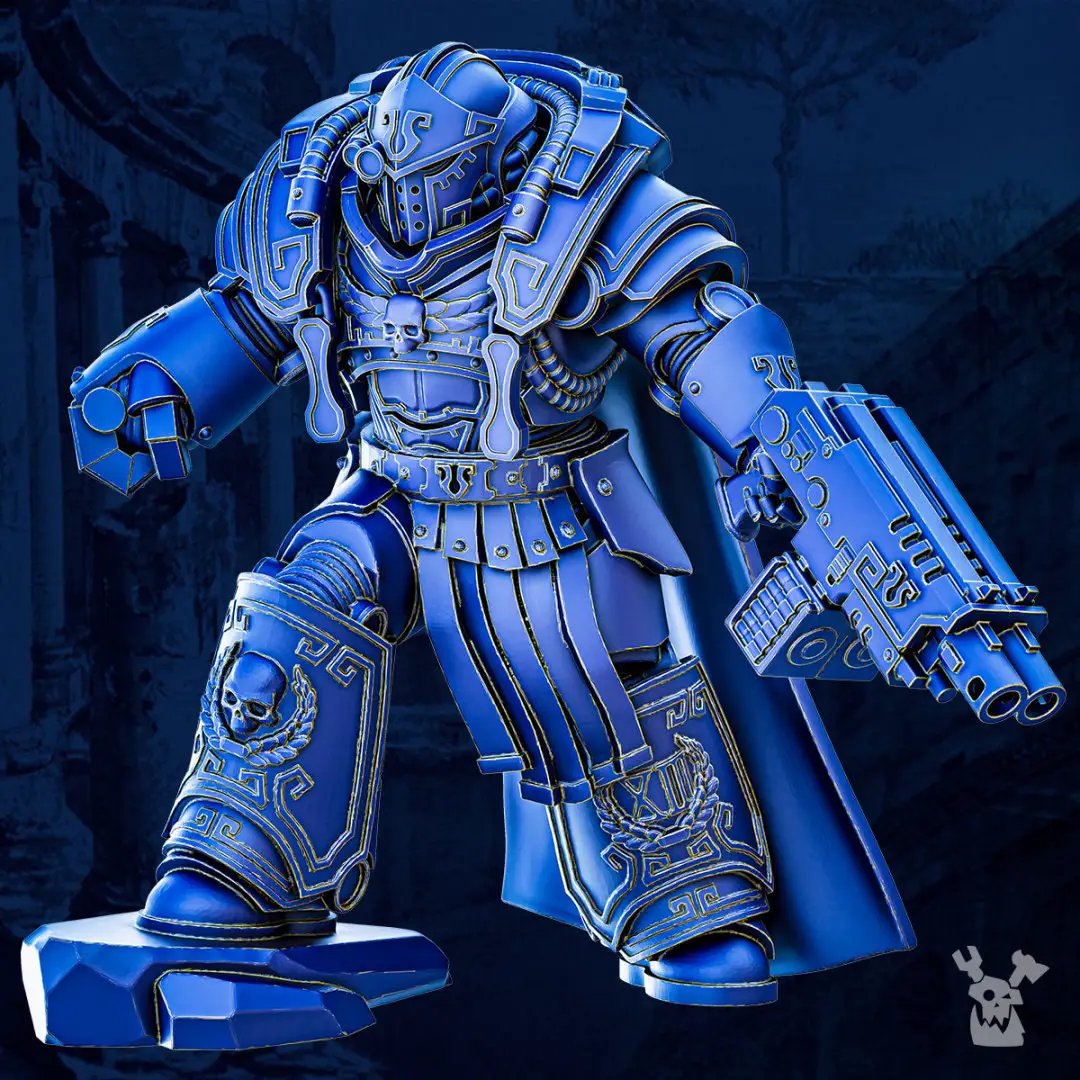 Set of five 3D printed Grav. Princeps Squad models by Last Hope Miniatures, detailed sci-fi miniatures for tabletop gaming.