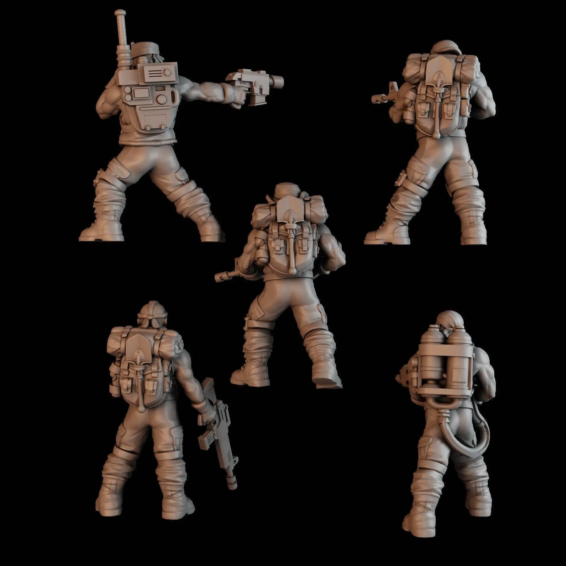 3D printed Green Hell Division Squad model by DakkaDakka Miniatures, assembled and painted by Last Hope Miniatures.