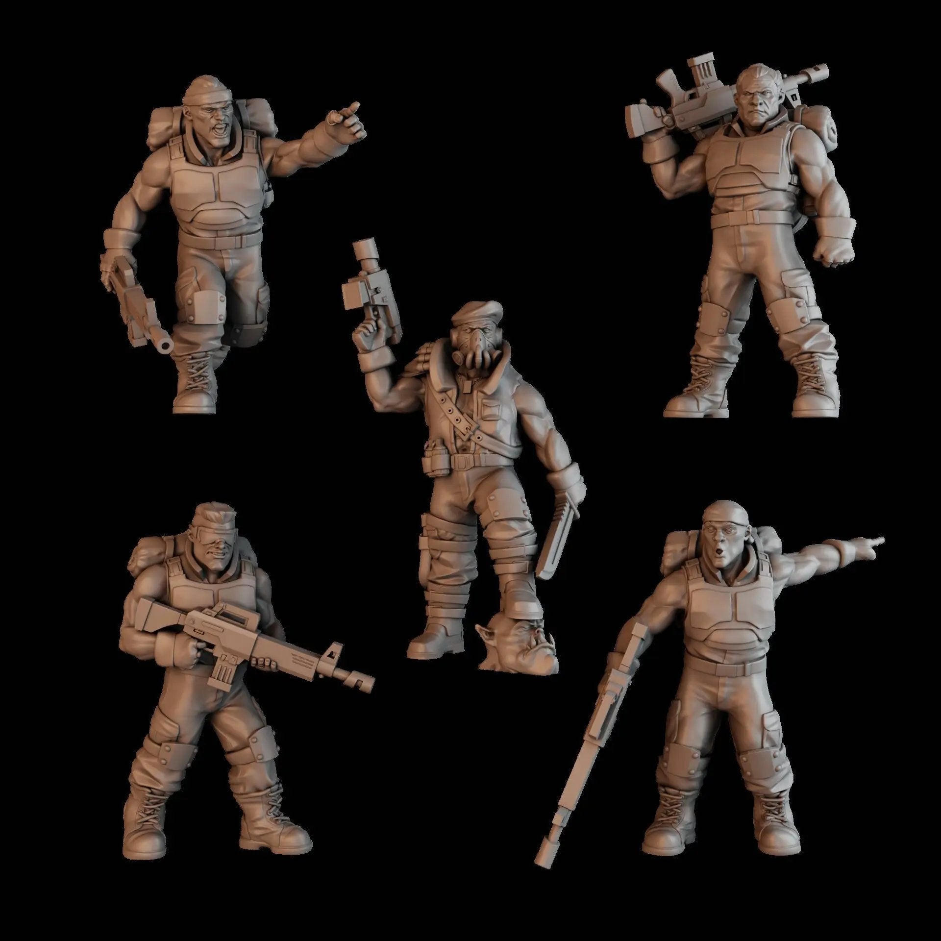 3D printed Green Hell Division Squad model by DakkaDakka Miniatures, 10 detailed figures for tabletop gaming by Last Hope Miniatures