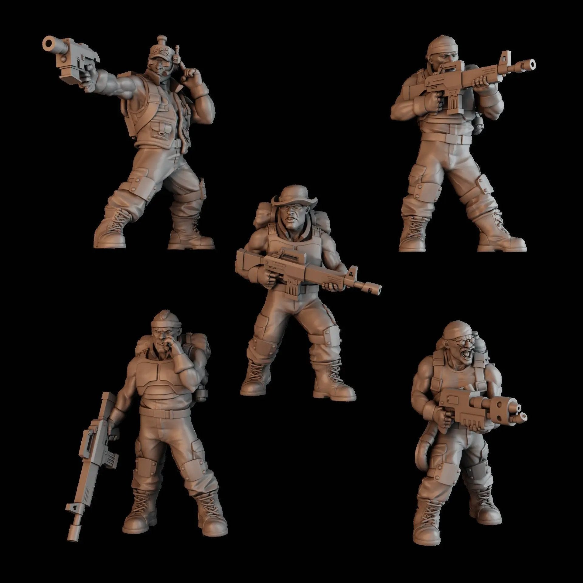 3D printed Green Hell Division Squad model by Last Hope Miniatures, includes ten detailed miniatures from DakkaDakka Miniatures.